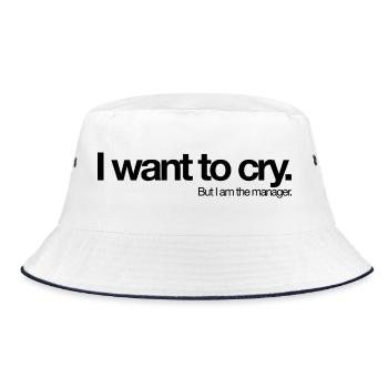 Abstract color explosion on canvas - Bucket Hat - white/navy - Front