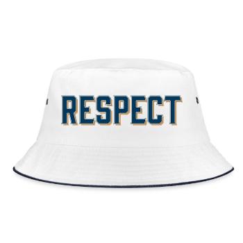 Abstract respect design with bold colors - Bucket Hat - white/navy - Front
