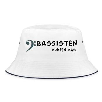 Bassists are allowed to - Bucket Hat - white/navy - Front