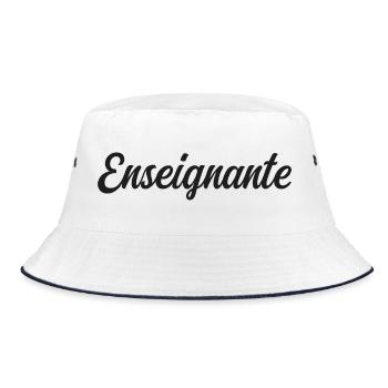 Bester Lehrer der Welt Schulbildung - Bucket Hat - Weiß/Navy - Vorne