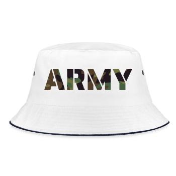 ARMY Text UK Camouflage Pattern - Bucket Hat - white/navy - Front