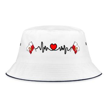 Upper Austria Flag Heartbeat - Bucket Hat - white/navy - Front