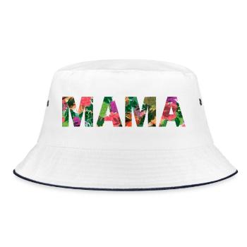 Motif de fleurs tropicales MAMA - Fête des Mères, naissance - Bob - blanc/marine - Devant