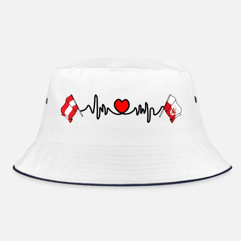 Austria & Tyrol Flag Heartbeat Bucket Hat