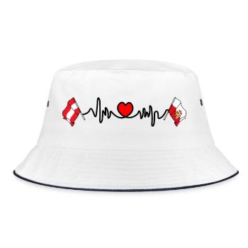 Upper Austria Flag Heartbeat - Bucket Hat - white/navy - Front