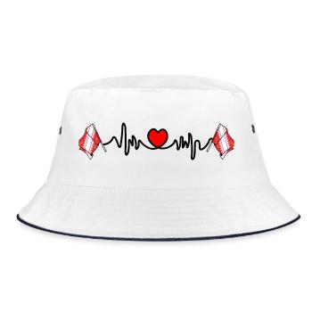 Alsace Heartbeat Design - Bucket Hat - white/navy - Front