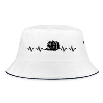 Swag Cappy ECG Heartbeat - Bucket Hat - white/navy - Front