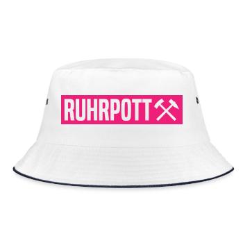 Ruhrpott - Ruhr Pott - Zeche - Zollverein - NRW - Bucket Hat - white/navy - Front