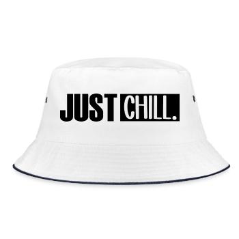 Just Chill Funny Chilling Sayings - Bucket Hat - white/navy - Front