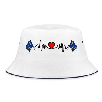 Cheshire Flag Heartbeat - Bucket Hat - white/navy - Front