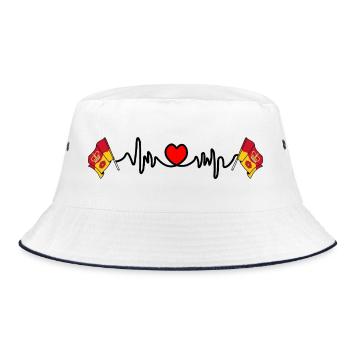 Hampshire Flag with Heartbeat - Bucket Hat - white/navy - Front