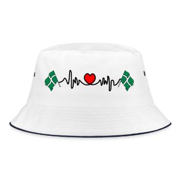 Devon Flag with Heartbeat - Bucket Hat - white/navy - Front