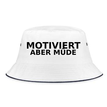 Motivated but tired - Bucket Hat - white/navy - Front