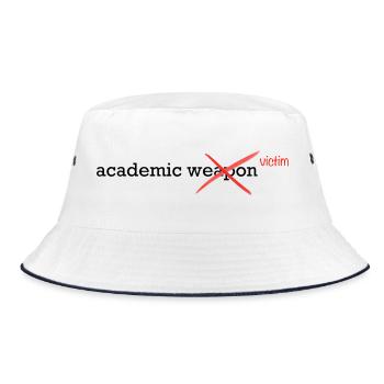 academic victim :(( - Bucket Hat - white/navy - Front