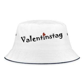 Valentinstag - Bucket Hat - Weiß/Navy - Vorne