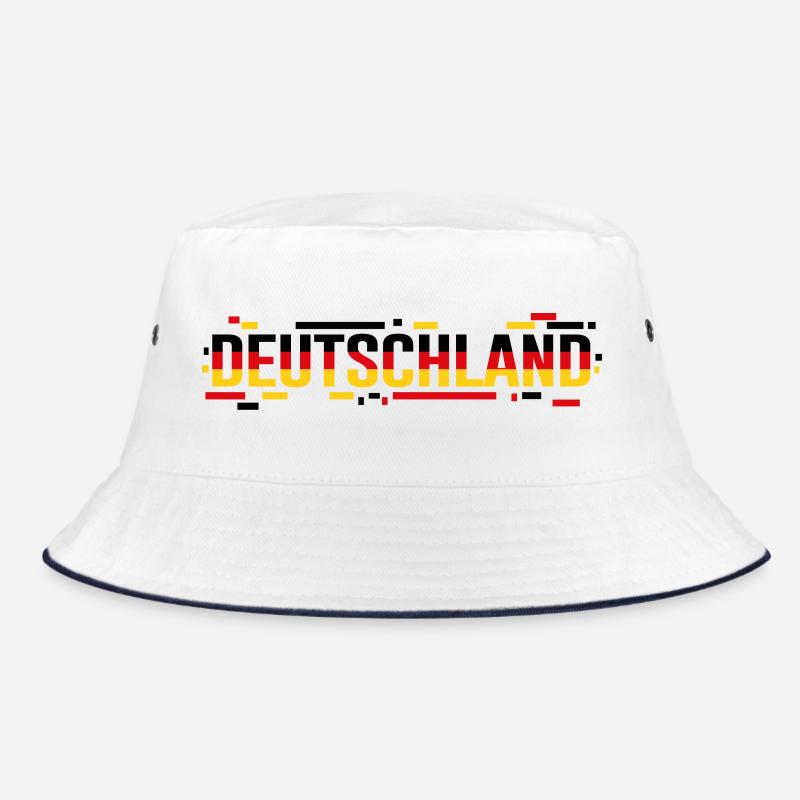 GERMANY – Glitch Flag Style Typography Bucket Hat