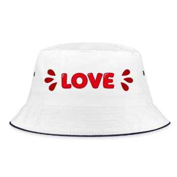 Love Red Bubbles - Bucket Hat - white/navy - Front