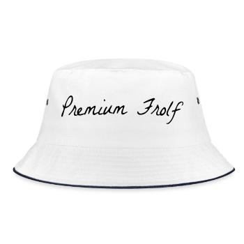 Premium Frolf Disgolf - Bucket Hat - Weiß/Navy - Vorne