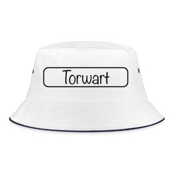 Torwart Schriftzug (Schwarz) - Bucket Hat - Weiß/Navy - Vorne