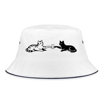 Cats Touch Paws Michelangelo - Bucket Hat - white/navy - Front
