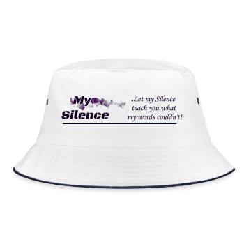 My Silence, clothing design - Bucket Hat - white/navy - Front