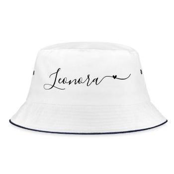 Leonora Surname First Name Decorative - Bucket Hat - white/navy - Front