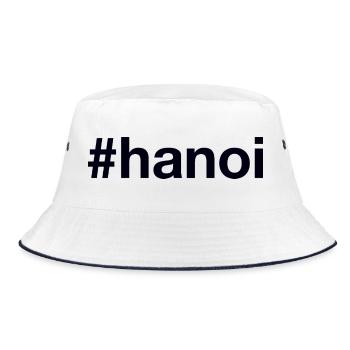 Hanoi Vietnam Hashtag - Bucket Hat - white/navy - Front