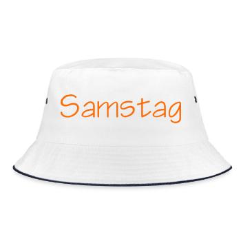 Samstag - Bucket Hat - Weiß/Navy - Vorne