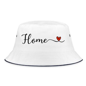 Home Herz - Bucket Hat - Weiß/Navy - Vorne