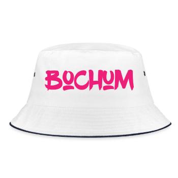 Bochum - Ruhrpott - Ruhr - Pott - Zeche - Kumpel - Bucket Hat - Weiß/Navy - Vorne