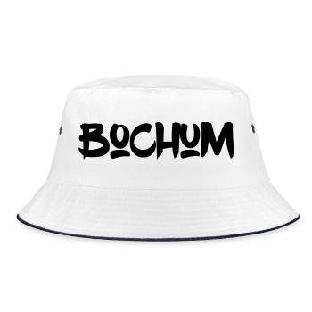 Bochum - Ruhrpott - Ruhr - Pott - Zeche - Kumpel - Bucket Hat - Weiß/Navy - Vorne