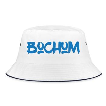 Bochum - Ruhrpott - Ruhr - Pott - Zeche - Kumpel - Bucket Hat - Weiß/Navy - Vorne