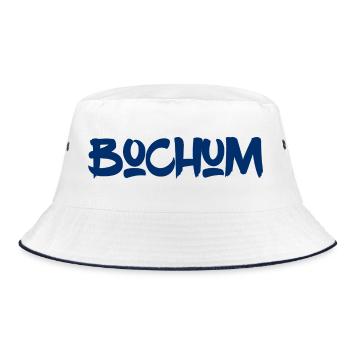 Bochum - Ruhrpott - Ruhr - Pott - Zeche - Kumpel - Bucket Hat - Weiß/Navy - Vorne