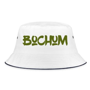 Bochum - Ruhrpott - Ruhr - Pott - Zeche - Kumpel - Bucket Hat - Weiß/Navy - Vorne
