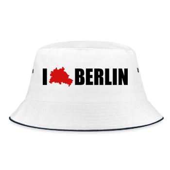 I Love Berlin - Bucket Hat - Weiß/Navy - Vorne