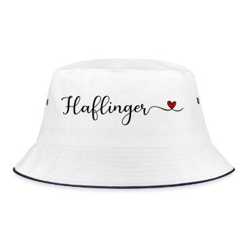 Haflinger Heart - Bucket Hat - white/navy - Front
