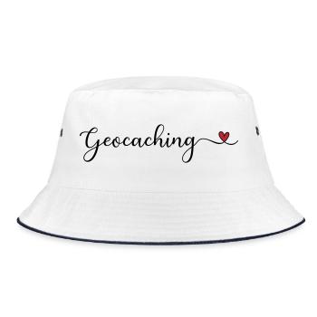 Geocaching - Bucket Hat - Weiß/Navy - Vorne
