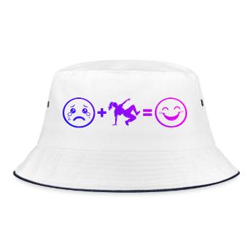 Geschenkidee für die Breakdancerin mit Break Dance - Bucket Hat - Weiß/Navy - Vorne