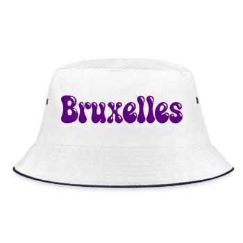 Brüsseler Purple Bubble Tippfehler - Bucket Hat - Weiß/Navy - Vorne