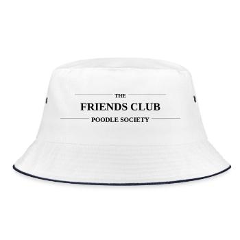 Poodle Society Logo - The Friends Club Merch - Bucket Hat - Weiß/Navy - Vorne