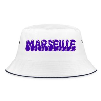 Marseille Lila Blasen - Bucket Hat - Weiß/Navy - Vorne