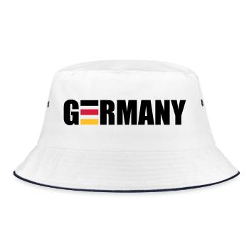Germany | Deutschland | Flag | Flagge - Bucket Hat - white/navy - Front