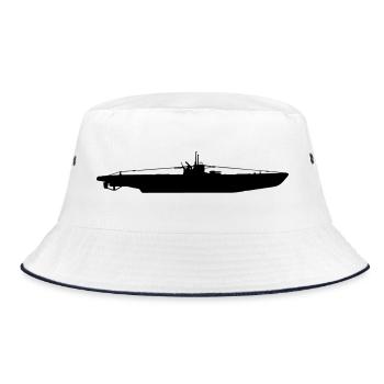 U-Boot , Kriegsmariene, U Boot , Marine (25) - Bucket Hat - Weiß/Navy - Vorne