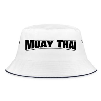 MUAY THAI - Bucket Hat - white/navy - Front