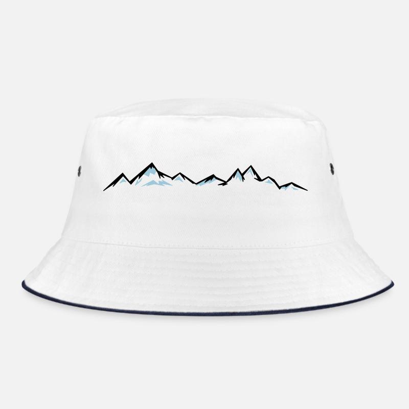 BERGE Mountains Landscape Silhouette Panorama Bucket Hat