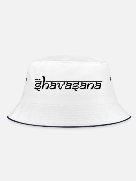 OM SHAVASANA - Bucket Hat - white/navy