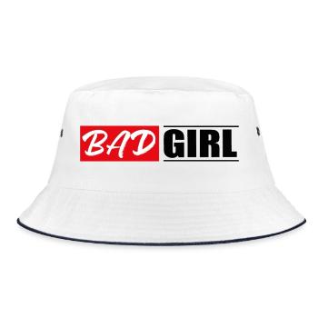 fille fille power populaire autocollant autocollant - Bob - blanc/marine - Devant