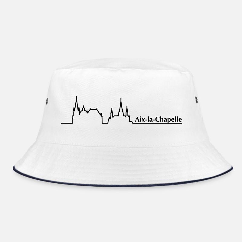 Aachen Skyline - Bucket Hat - Weiß/Navy