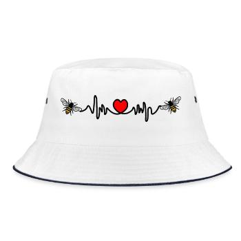 Cardio-Liebe für Bienen - Bucket Hat - Weiß/Navy - Vorne