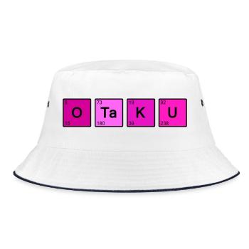 Otaku Neon Block Manga - Bucket Hat - Weiß/Navy - Vorne